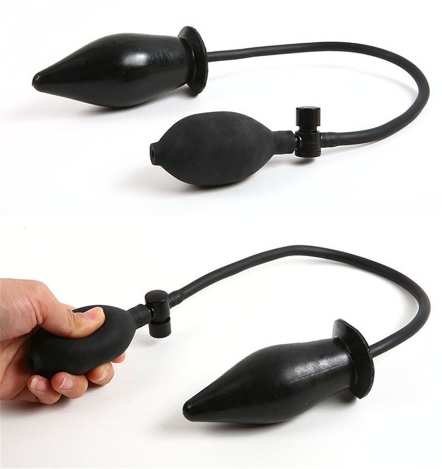 Brand New Pump Sex Toy Actual Size Inflatable Anal Plug With Blac