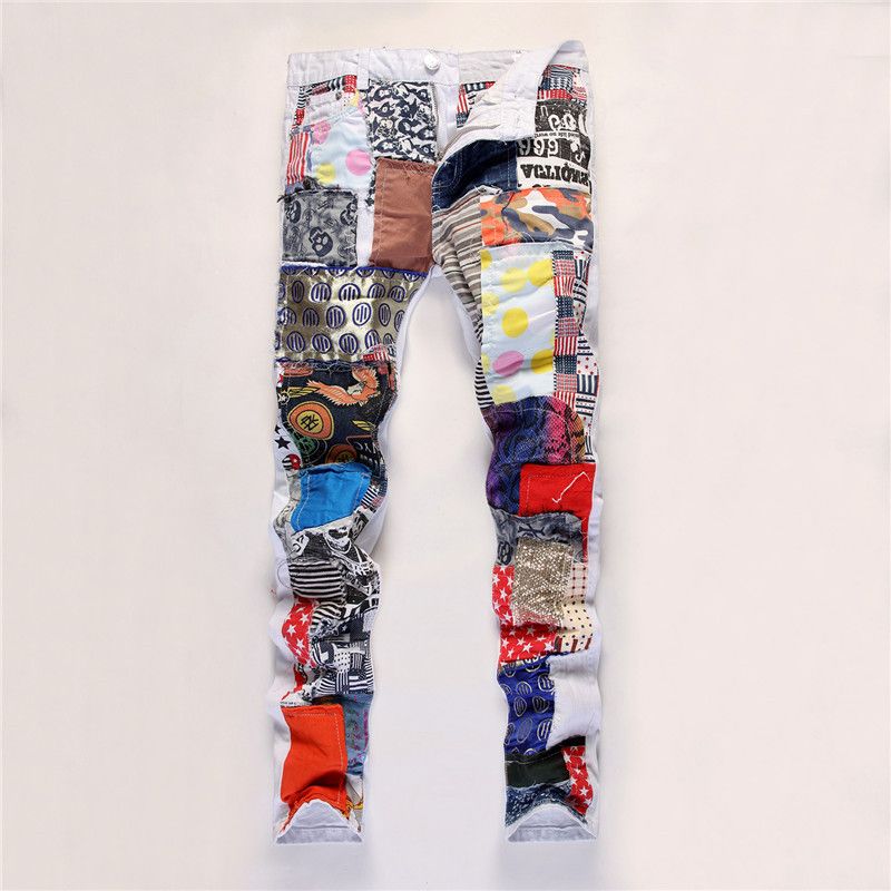 Online Cheap 2016 Patchwork Jeans For Men 2016 Streetstyle Stylish