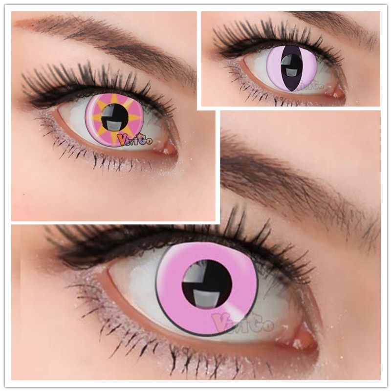 And Lens Case!!! Sexy Pink Lady Colorful Contact Lens Funky Cute