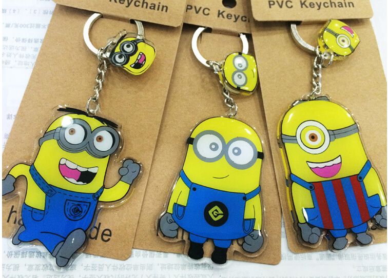Despicable Me 3 Keychains Minions Action Figure Acrylic Double Sided