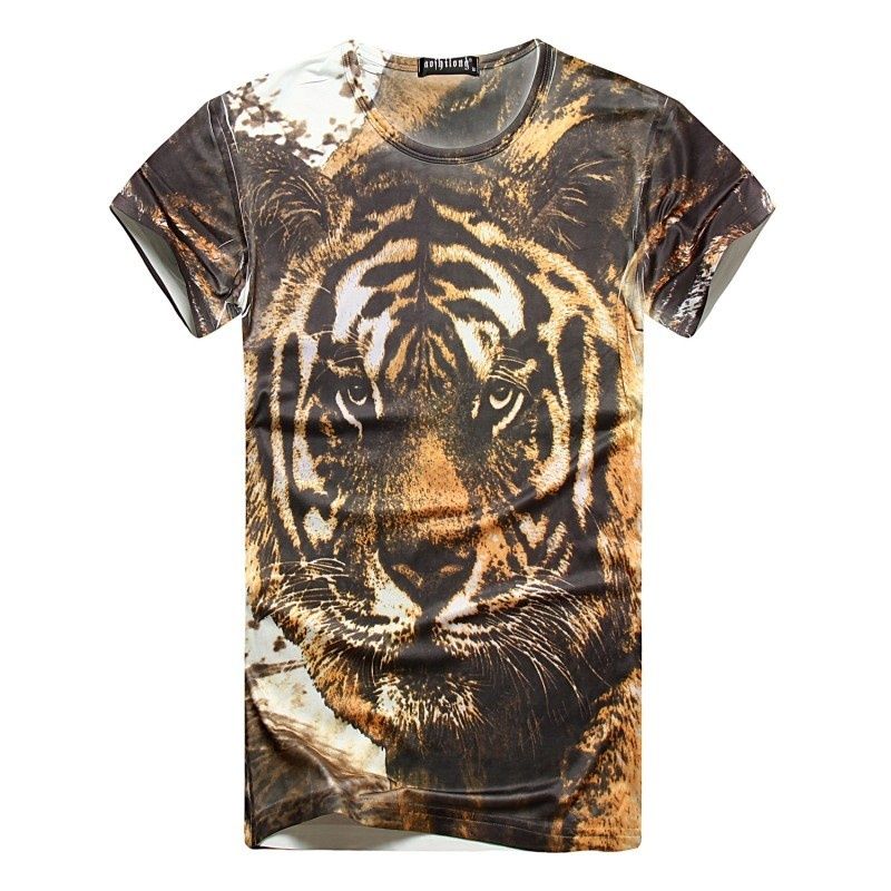 tiger print tshirt for men