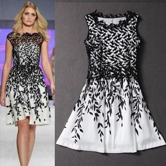 tank leaf print dress
