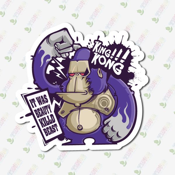 King Kong Beast Graffiti Sticker Motor Car Sticker Laptop Paster Shop