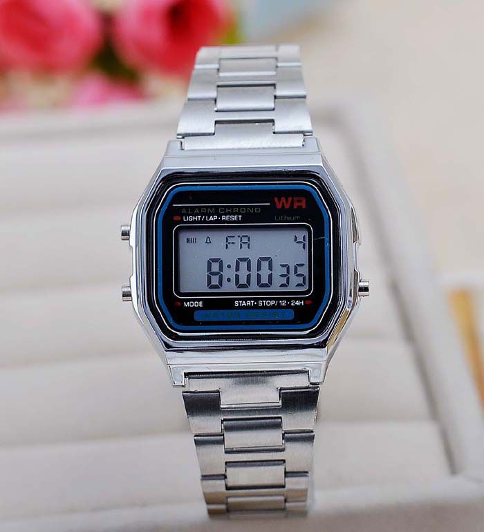 Fashion Metal Watchband Led Electronic Table Watch Gold/Silver Digital Luminous Watches Watches
