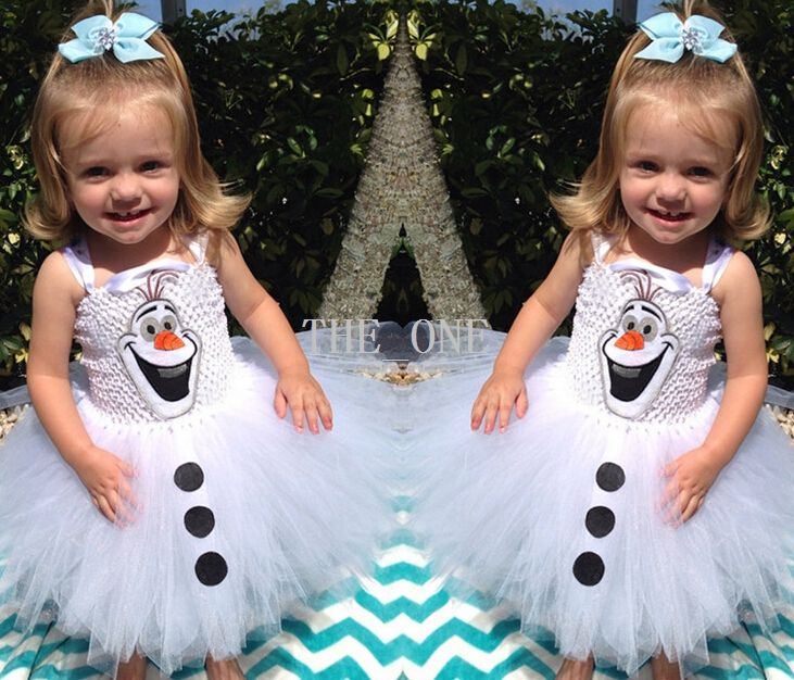 2017 Frozen Olaf Dress For Baby Summer Girls Chiffon Princess Ball Gown