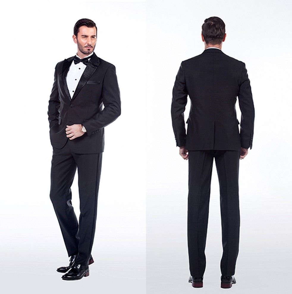 Wedding Suits For Groom Mens Tuxedo Black Custom 2015 Cheap New Wedding