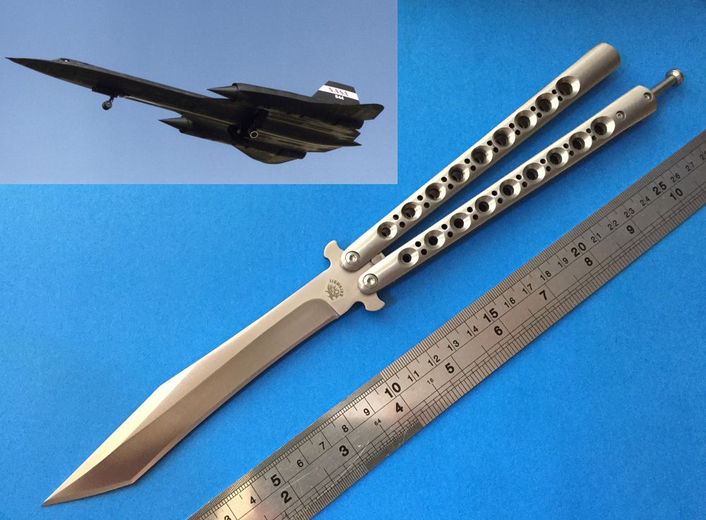 The One 29cm Black Bird Balisong Butterfly Knife 440c Blade Whole
