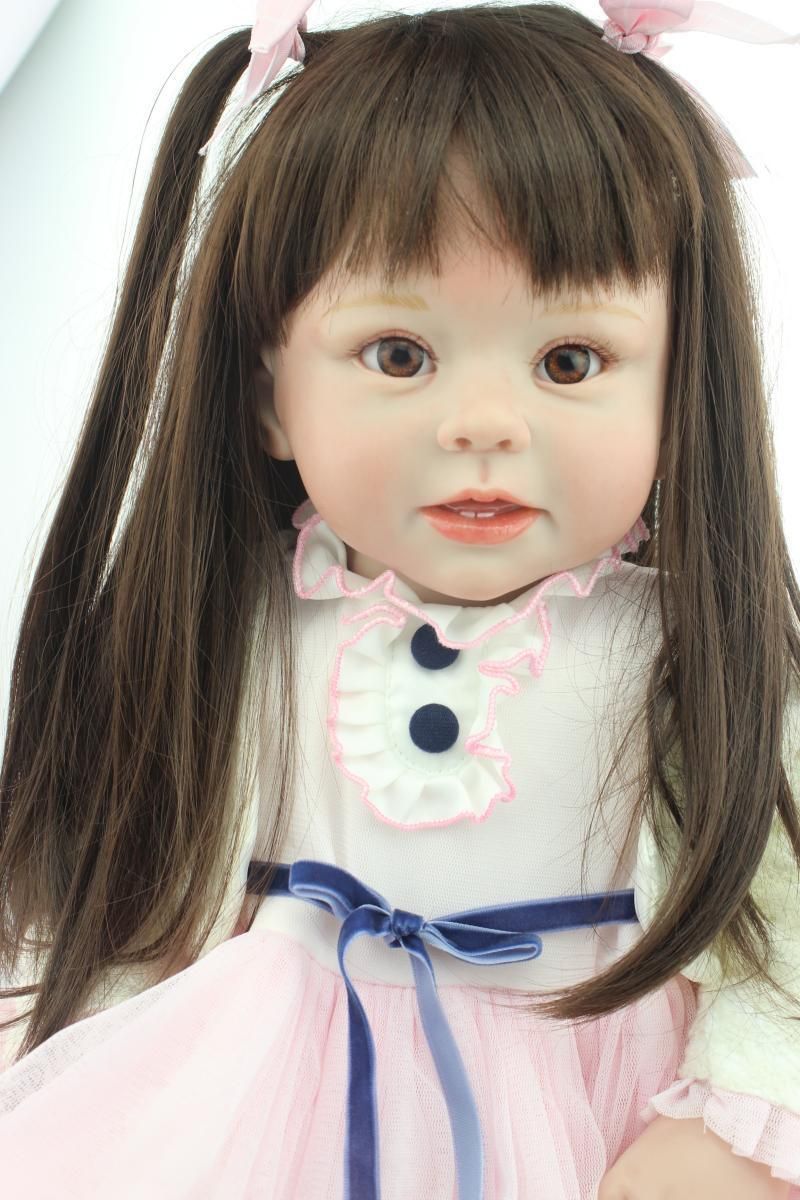 28 70cm Large Size Baby Reborn Toddler Dolls Long Hair Princess Girl Dolls Handmade Lifelike