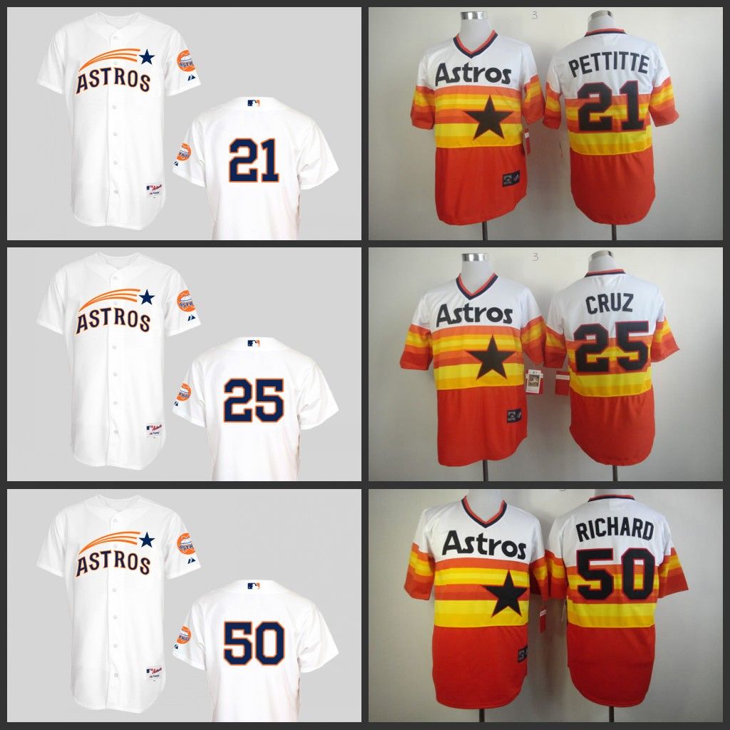 2017 Cheap Men'S Houston Astros Jerseys 21 Andy Pettitte 25 Jose Cruz