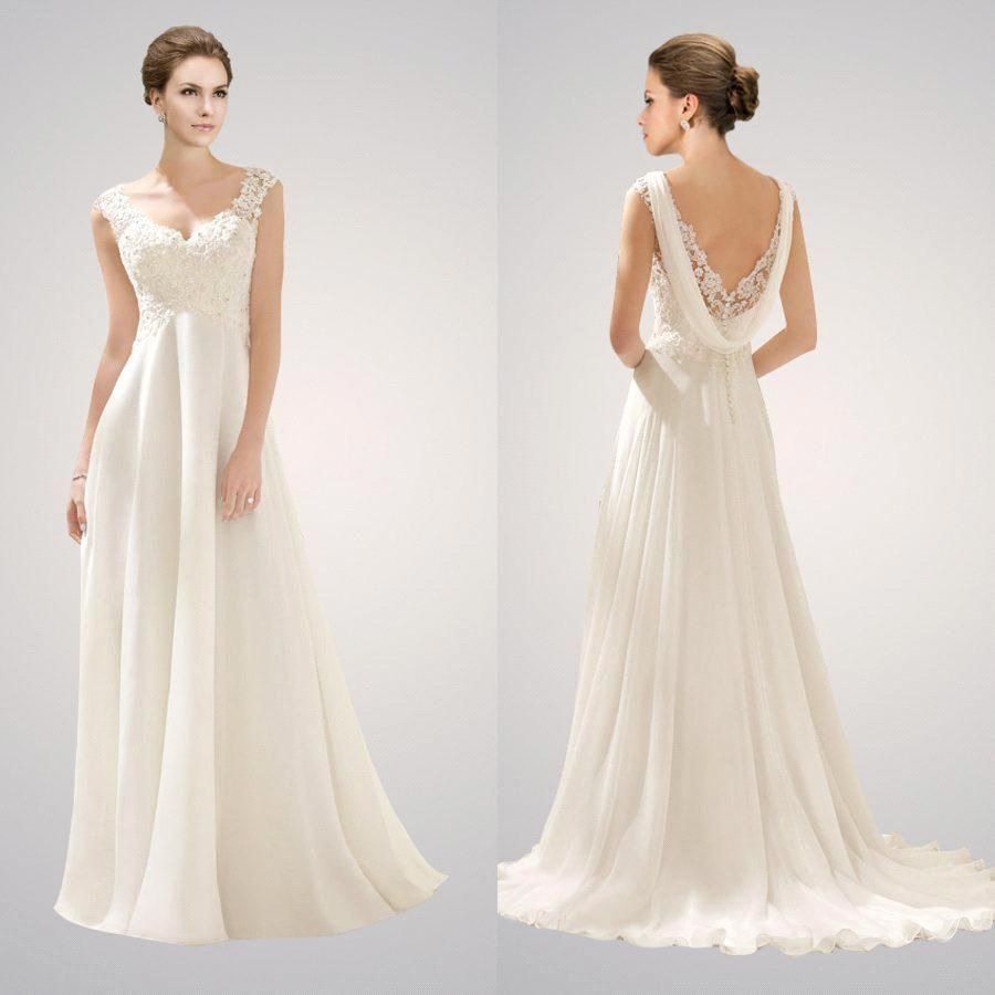 Wedding Sheath Wedding Dresses 2015 sexy new sleeveless v neck chiffon sheath wedding dresses lace applique beaded top empire summer