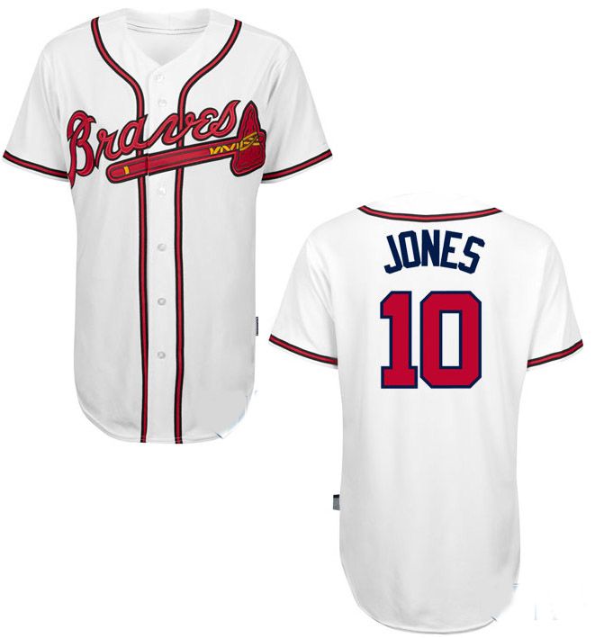 Discount Wholesale Baseball Jerseys Atlanta Braves Chipper Jones Jerseys White Home Authentic