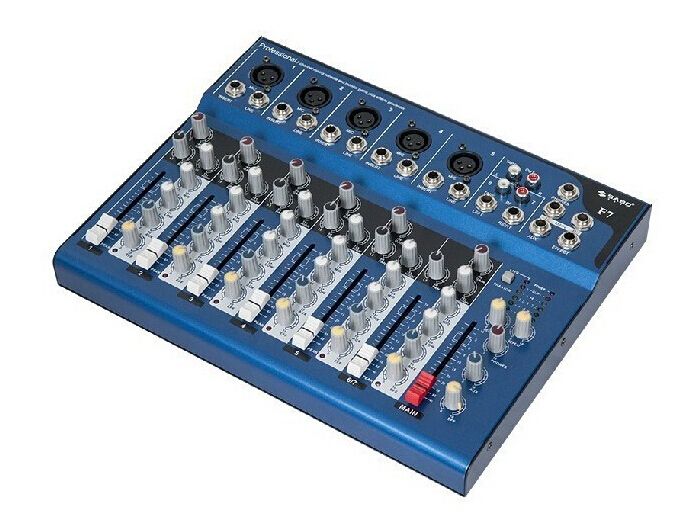 Hot Sales F7 7 Channels Audio Mixer With Usb Input , Sound Console Dj