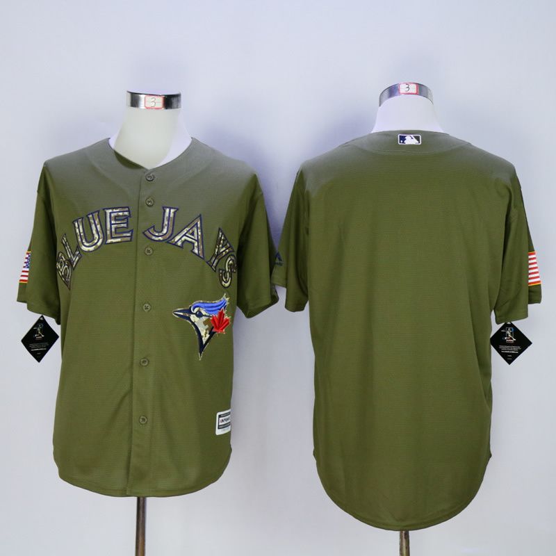 2017 Blue Jays Blank Army Green Baseball Jerseys Toronto Baseball