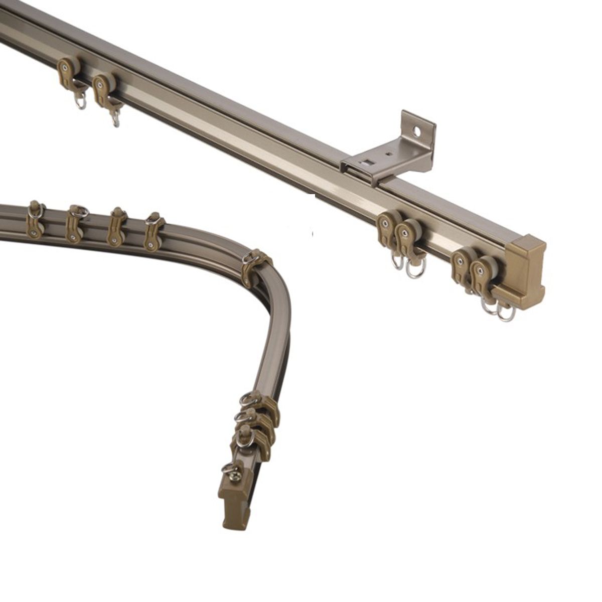 2017 Aluminum Metal Alloy Bendable Window Rod Curtain Track Brown From