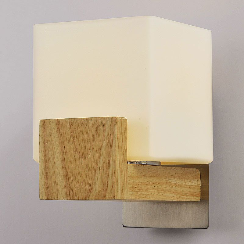 Online Cheap Rustic Single Wooden Wall Lights Wood And Iron Sconces Brushed Steel Wall Lamps ...