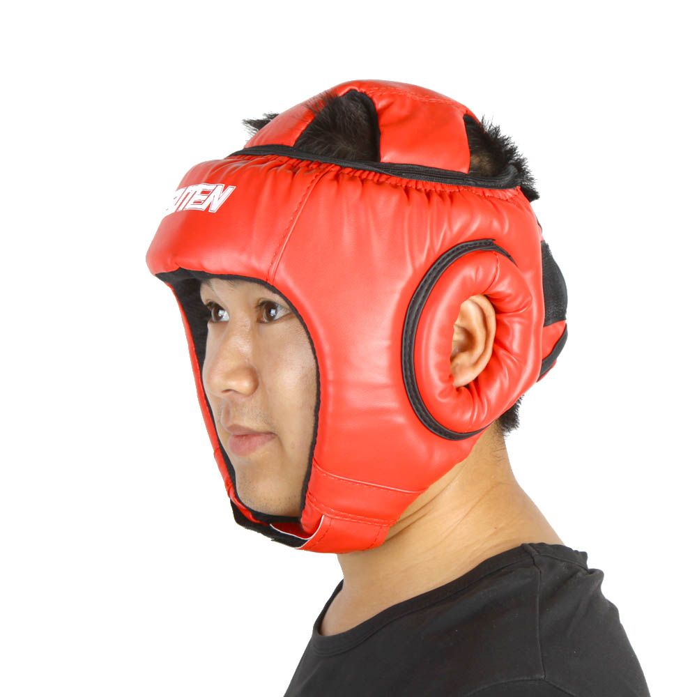 Online Cheap Pu Leather Boxing Helmets Muay Thai Sanda Helmets Kick
