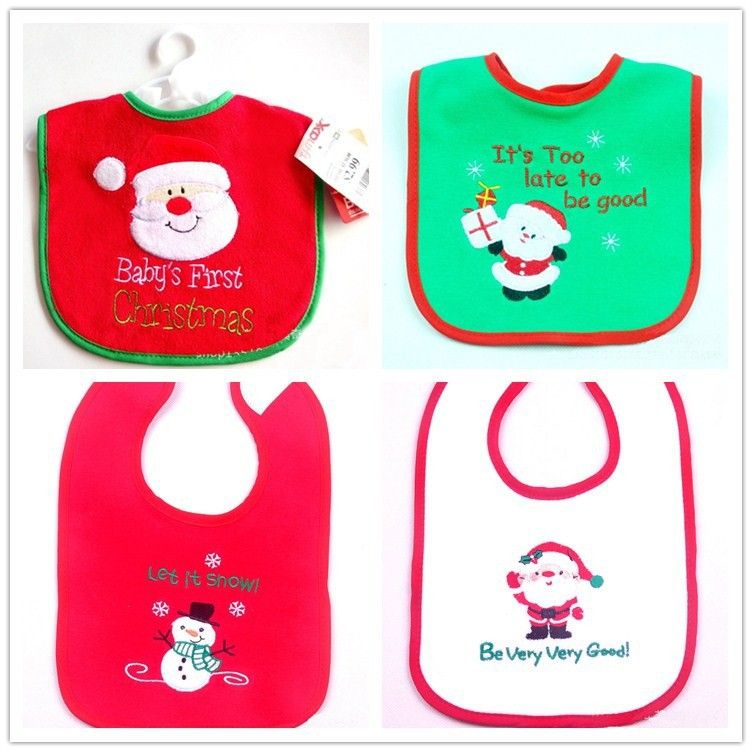 Best Quality Baby Christmas Bibs Gift Snowman Bib Baby Stay Dry Dribble