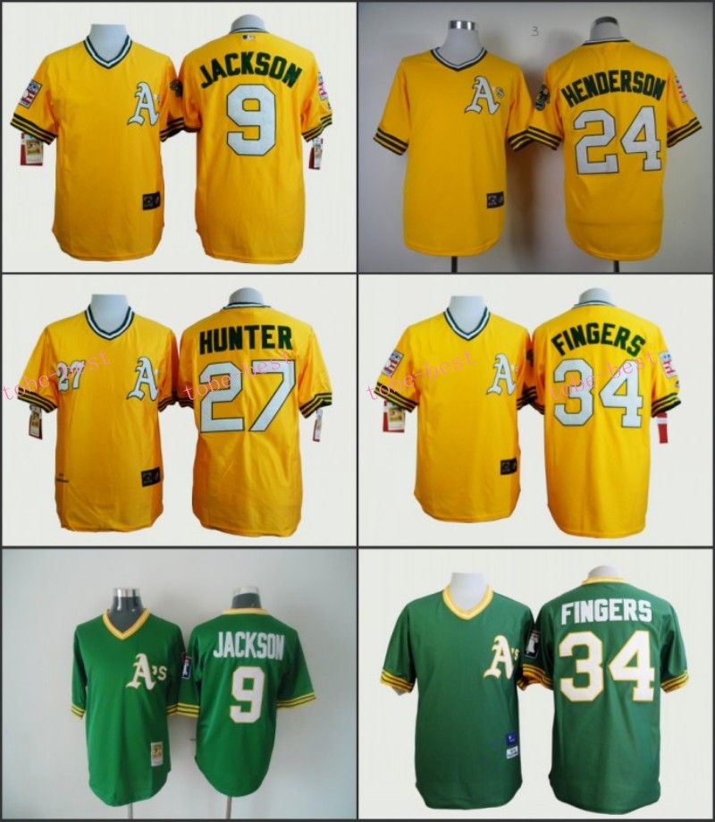 Discount Oakland Athletics Jersey 9 Reggie Jackson 24 Rickey Henderson