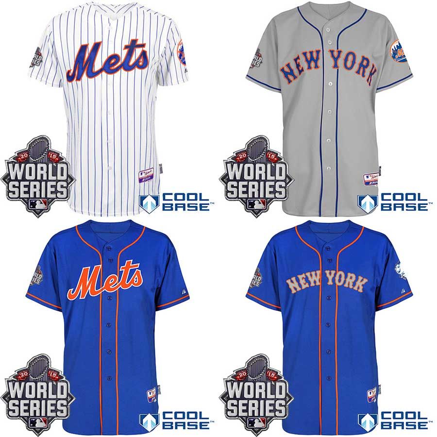 2017 Custom New York Mets Authentic Personalized Home Stitched Jersey With 2015 World Series ...