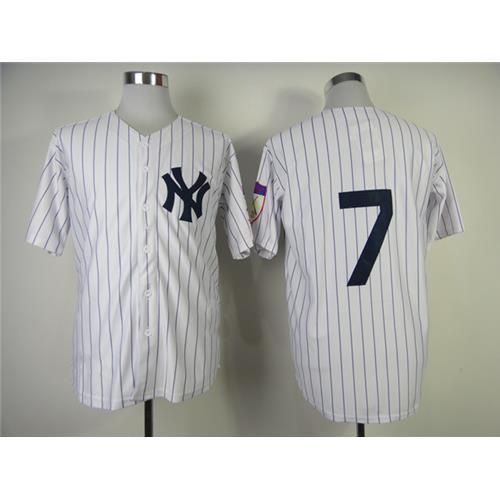 Best Quality Yankees 7 Mickey Mantle Baseball Jerseys White Throwback