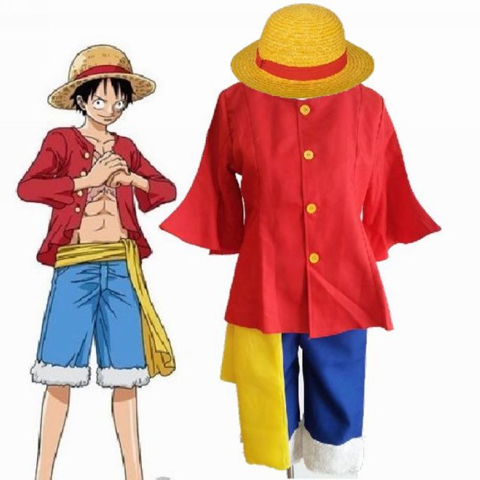 One Piece Monkey D Luffy After 2 Years Cosplay Costume Full Set Hat