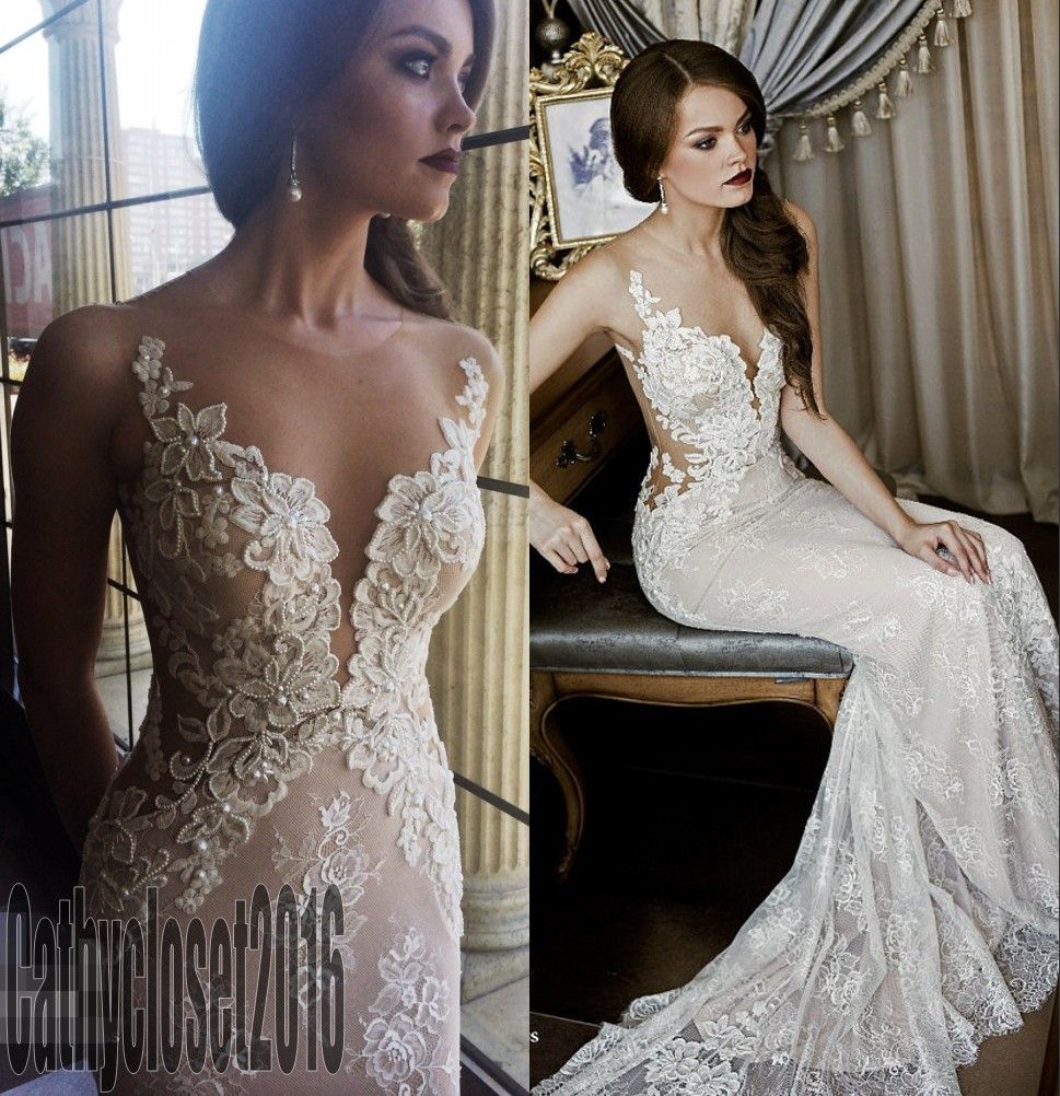 Wedding Sexy Lace Wedding Dresses gorgeous lace wedding dresses 2016 new design sheer tulle transparent back sexy mermaid bridal gowns