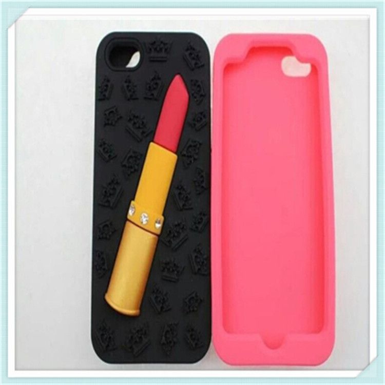 Fashion Soft Silicone 3d Lipstick Phone Case Diy Rhinestone Lip Balm For Samsung Galaxy S4 S5 S6