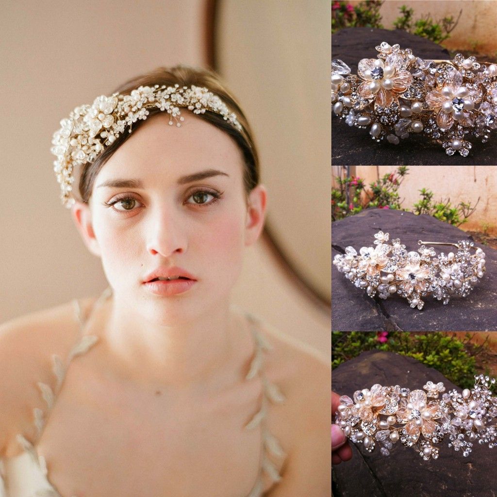 Bridal Accessories Blingbling Hair Cheap Accessories 2015 Champagne