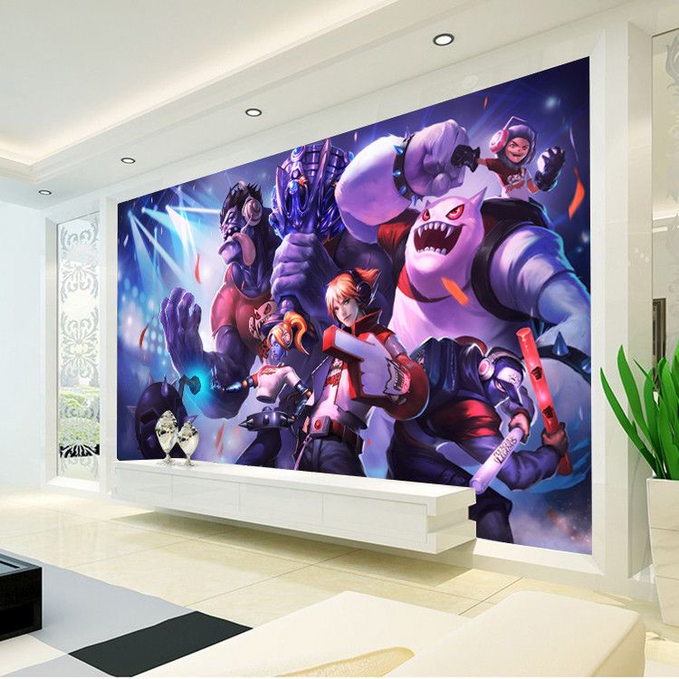 League of Legends Photo Wallpaper Game Wall Mural Custom Silk Wallpaper ...