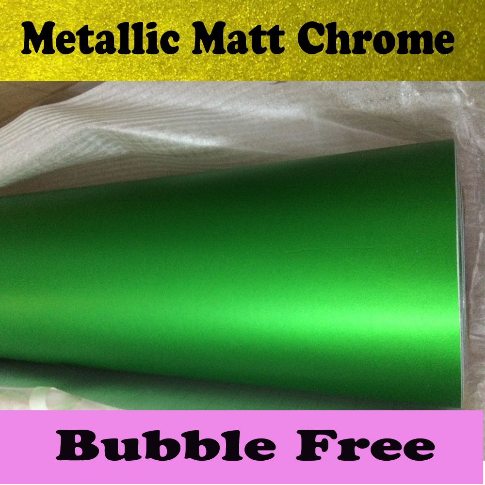 2017 Premium Matte Chrome Green Vinyl Wrapping Film Metallic Matt