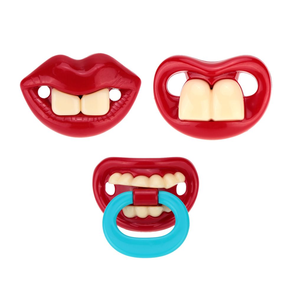 Red Funny Silicone Baby Pacifier Bpa Free Buck Teeth Pacifier Infant