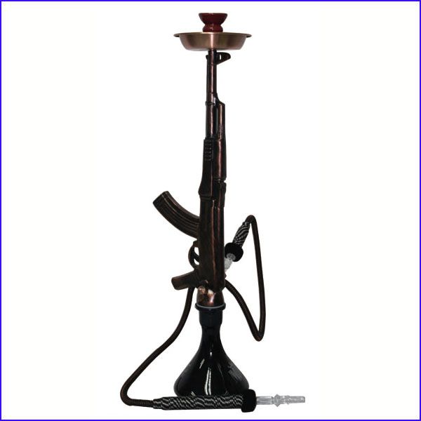 2017 Cool Design Gun Shape Hookah Ak47 Hookah Glass Bong Shisha Fruits