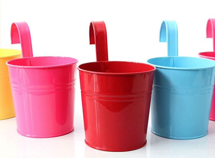 2018 Mini Flower Pot Planter Small Seeds Metal Pots With Hook Pots