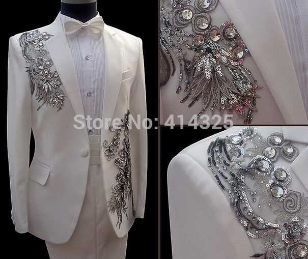 Online Cheap Wholesale Glitter Suits For Men High Quality Bling Bling