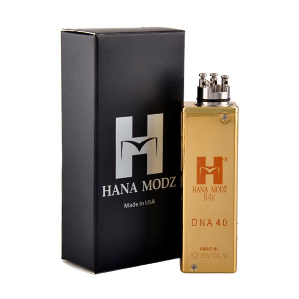 2015 Big Sale Hana Modz B4S DNA 40 Mod Dna 40w Tc Box Mod Golden Edition Gold Color Box DHL Free