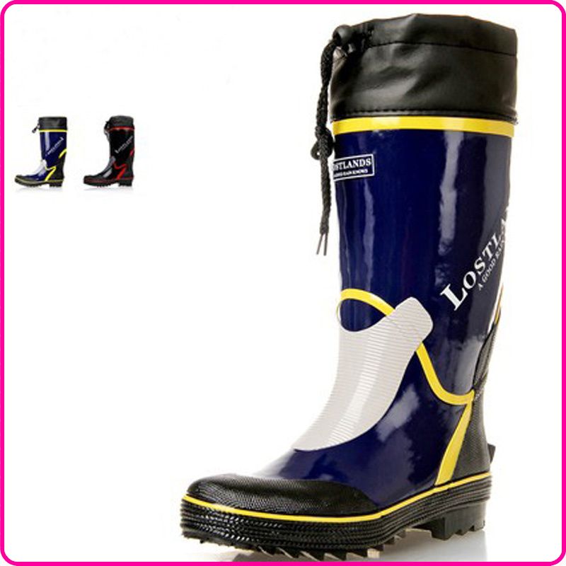 Men Winter Rubber Boots Warm Rain Boots Brand Tall Rubber Rainboots