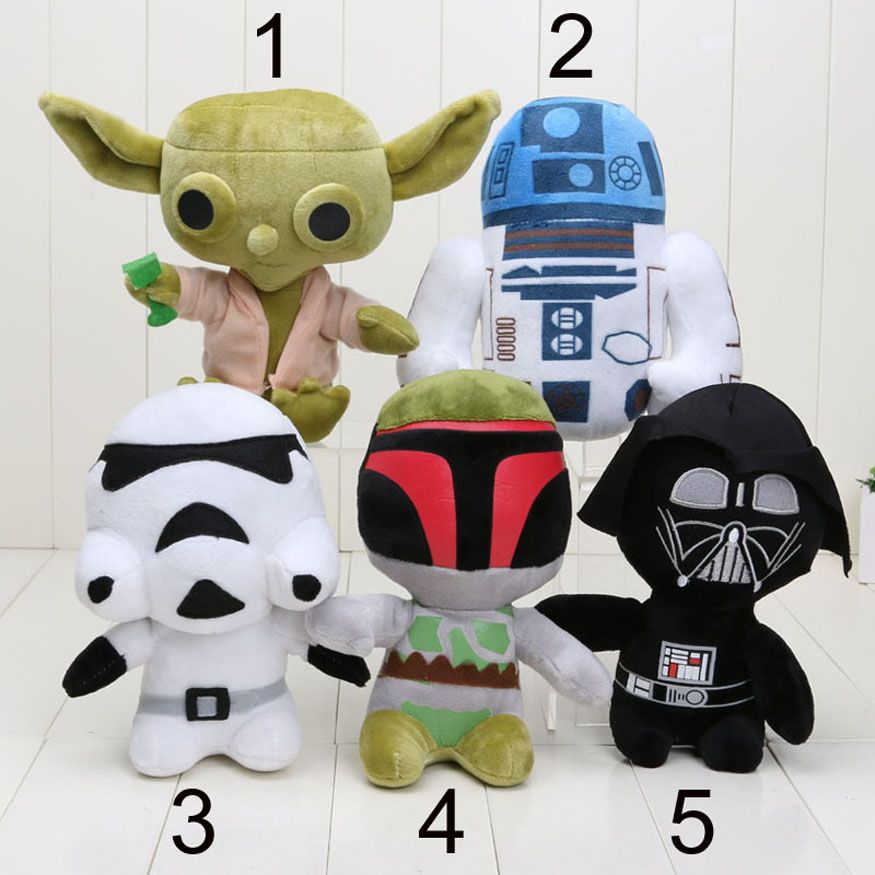 Best 7'' 18cm Star Wars Plush Toy Cartoon Cute For Children Robot Stormtrooper Darth Stuffed