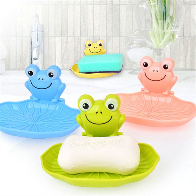 2017 Plastic Frog Shaped Soap Dishes Suckers Holder Decorative Handmade