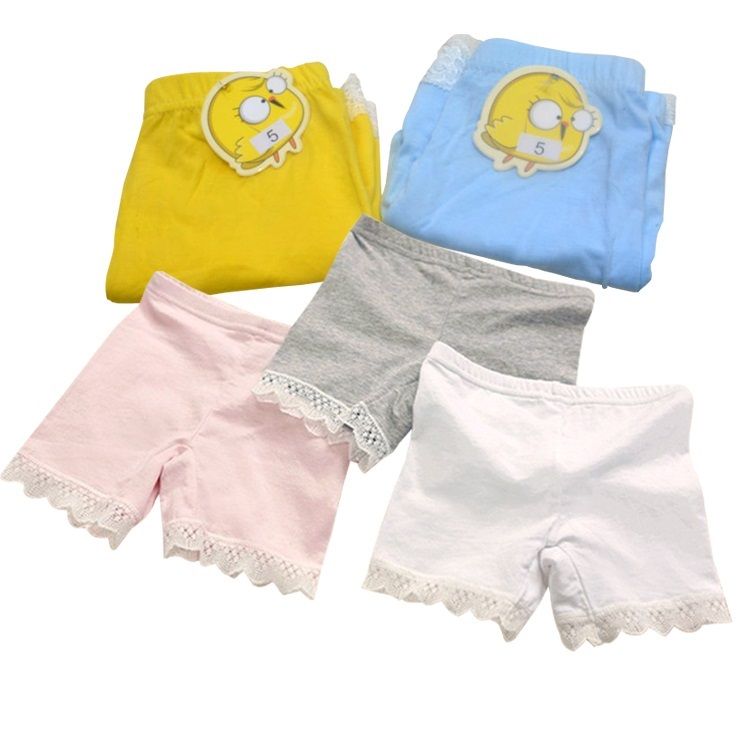 2017 Summer Fashion Girls Cotton Short Leggings Lace Short Leggings For