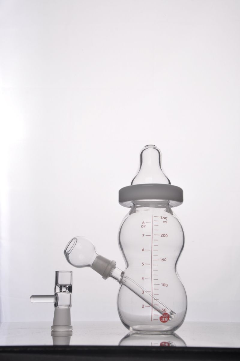 2017 New Fab Egg Baby Bottle Oil Rigs Water Pipe Glass Bongs With Pinholes Diffusor With 14.5mm