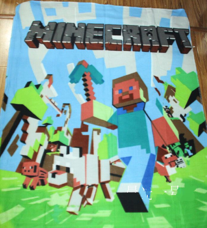 Boys Baby Blankets 126*160cm 2015 New Minecraft Blanket Plush Dolls Minecraft Jj Strangers