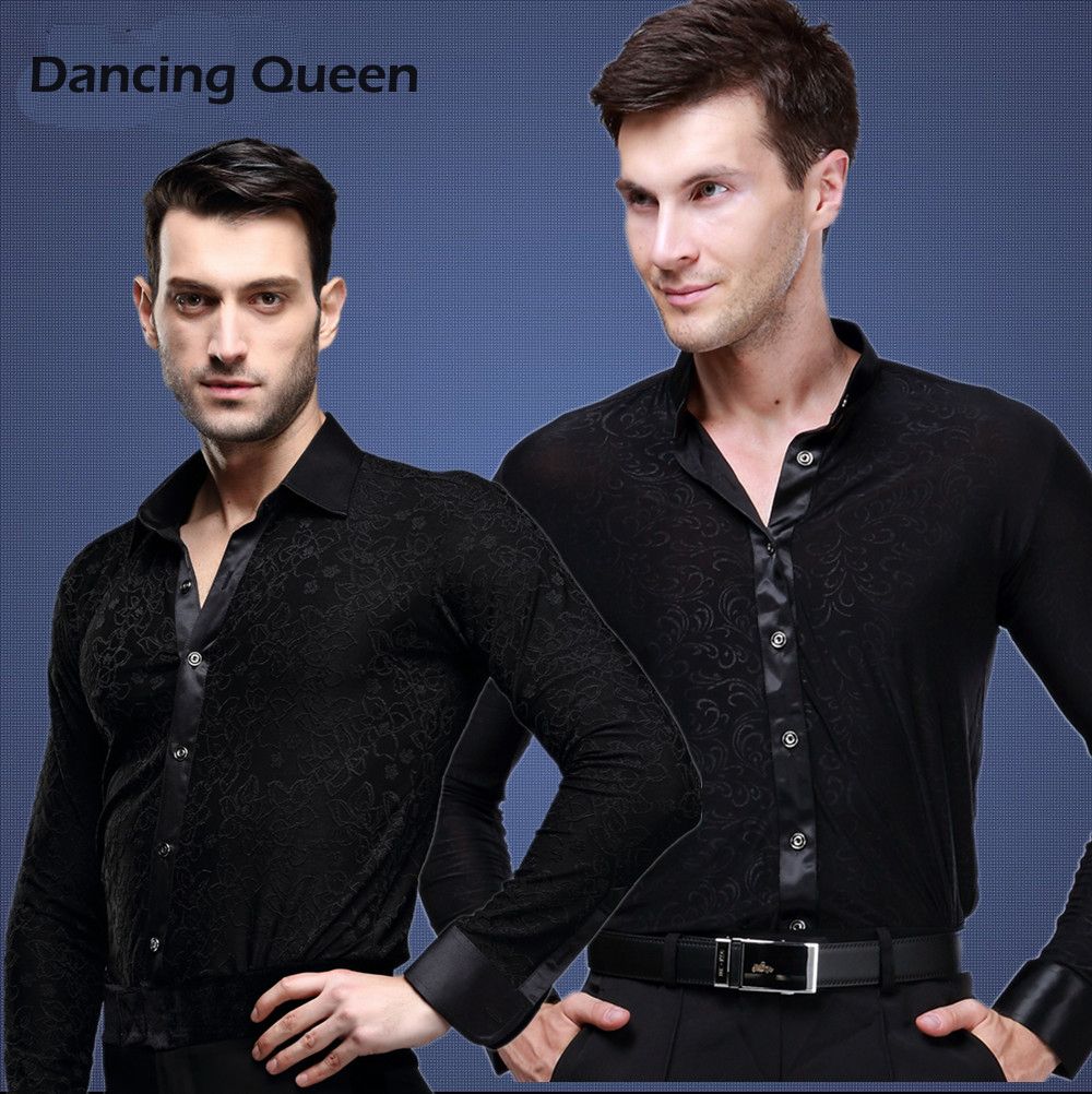 2017 2015 New Arrival Men Ballroom Dance Tops Men Dance Shirt Latin/Cha