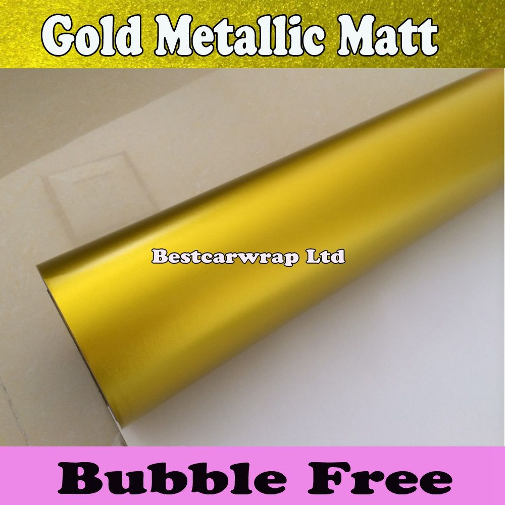 Premium Gold Satin Chrome Vinyl Wrap Car Wrap Film with Air Bubble Free