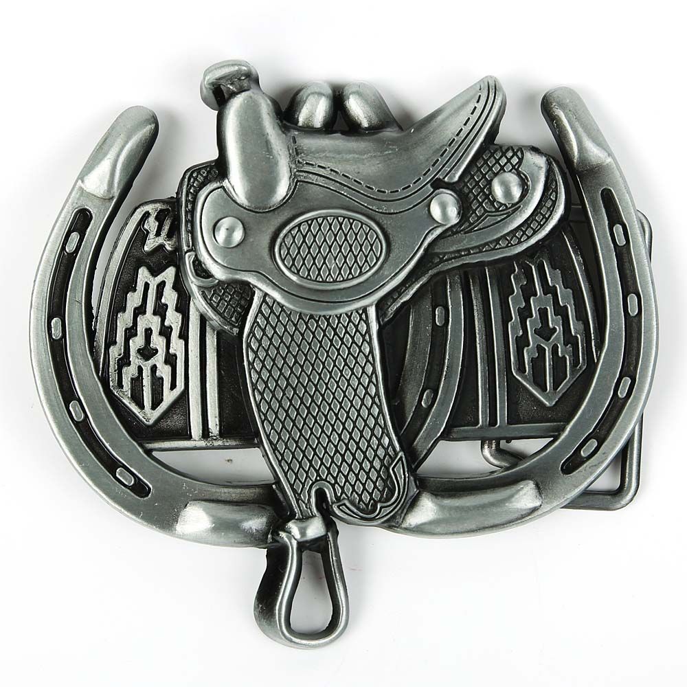 Saddle Horseshoe Western Belt Buckle Horse Riding Rodeo Cowboy Belt