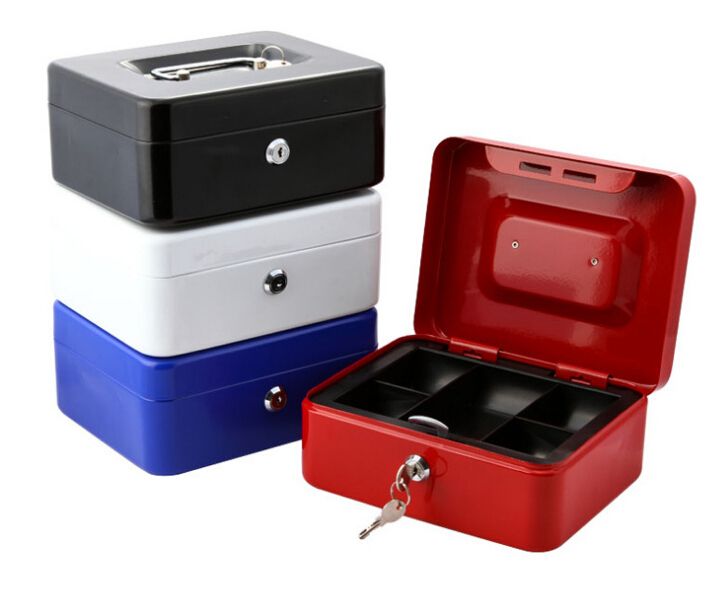 2017 Metal Cash Box Storage Box Safety Secret Money Case Lock Up