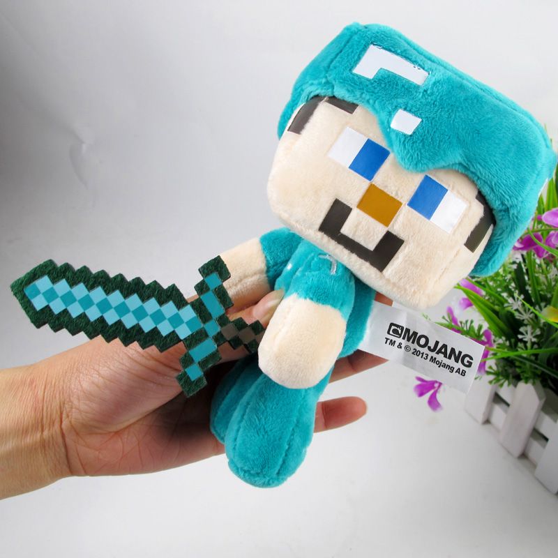 minecraft happy explorer diamond steve plush