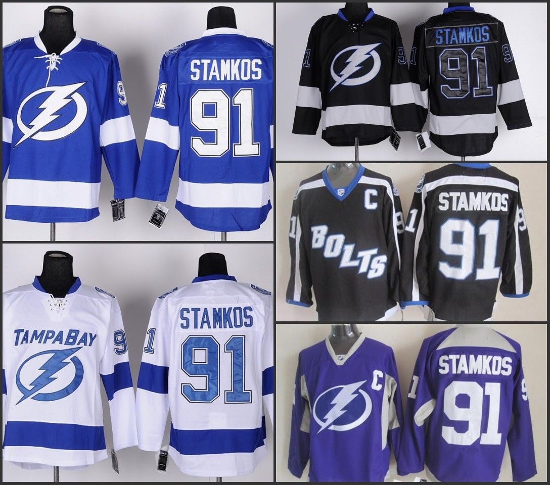 Discount Cheap Tampa Bay Lightning Hockey Jerseys 91 Steven Stamkos Jersey Home Blue Road White