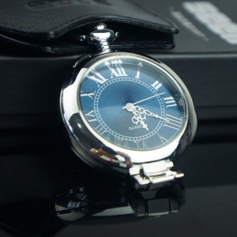 Men Pocket Watch Magnifying Glass Cover Suit For Old Men Fashion Black