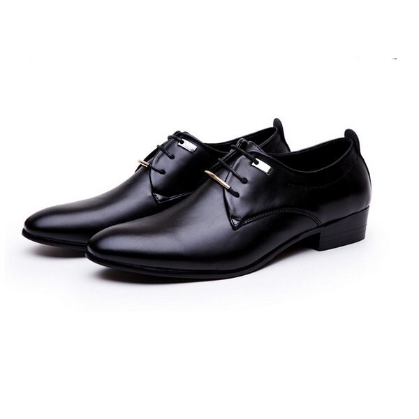 Wedding Leather Mens Shoes Office Business Formal Pointed Toe Trendy ...