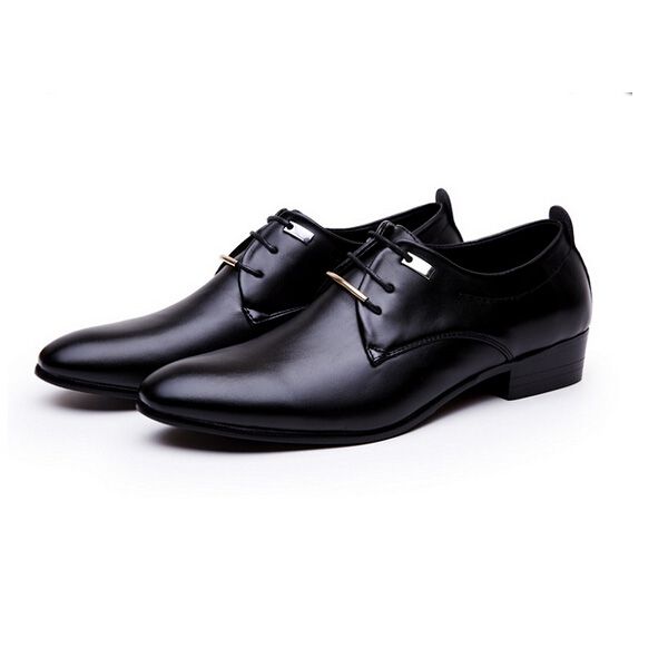 Wedding Leather Mens Shoes Office Business Formal Pointed Toe Trendy ...